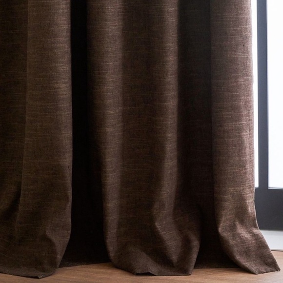 Pottery Barn Emery Linen Curtain in Expresso 100x84 - Picture 2 of 10